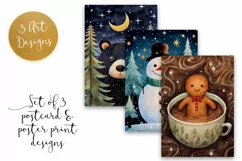Funny Christmas Postcard & Art Prints - 3 JPEG Files Product Image 1