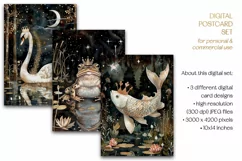 Regal Lake Animals Postcard & Art - 3 JPEG Files Product Image 1