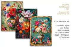 Flowers Of The Dutch Masters Postcard & Art - 3 JPEG Files Product Image 1