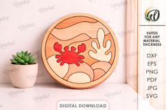3D Mini puzzle decor Laser Cut. Wall art SVG. Sea life Product Image 1