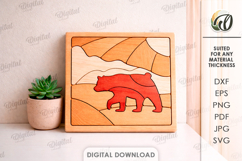 3D Mini puzzle decor Laser Cut. Wall art SVG. Nature scene Product Image 1