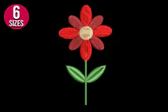 Mini Single Flower Machine Embroidery Design - 6 sizes Product Image 2