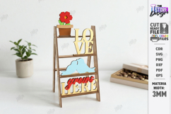 Mini Decorative Ladder Shelf Laser Cut | Easter Tiered Tray Product Image 1