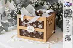Mini Wooden Gift Box Laser Cut | Wedding Favor Box | Pattern Product Image 1