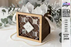 Mini Wooden Gift Box Laser Cut | Wedding Favor Box | Pattern Product Image 1
