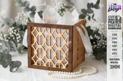 Mini Wooden Gift Box Laser Cut | Wedding Favor Box | Pattern Product Image 1