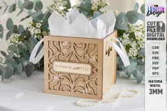 Mini Wooden Gift Box Laser Cut | Wedding Favor Box | Pattern Product Image 1