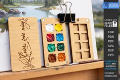 Mini Wooden Paint Palette Laser Cut | Pocket Watercolor Box Product Image 1