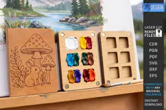 Mini Wooden Paint Palette Laser Cut | Pocket Watercolor Box Product Image 1
