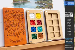 Mini Wooden Paint Palette Laser Cut | Pocket Watercolor Box Product Image 1