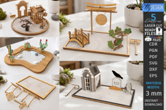 Mini Zen Garden Sand Tray Laser Cut Bundle | Desktop Decor Product Image 1