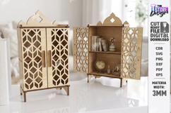 Miniature Cabinet Book Nook Laser Cut Bundle | Dollhouse SVG Product Image 5