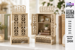 Miniature Cabinet Book Nook Laser Cut Bundle | Dollhouse SVG Product Image 7