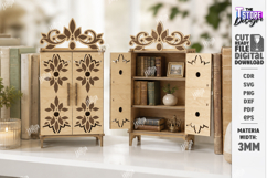 Miniature Cabinet Book Nook Laser Cut Bundle | Dollhouse SVG Product Image 8
