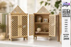 Miniature Cabinet Book Nook Laser Cut | Dollhouse | Closet Product Image 1