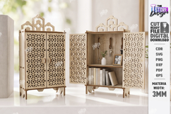 Miniature Cabinet Book Nook Laser Cut Bundle | Dollhouse SVG Product Image 10
