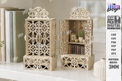 Miniature Cabinet Book Nook Laser Cut Bundle | Dollhouse SVG Product Image 11