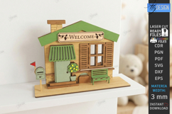 Mini House Entrance Laser Cut | 3D Home Decor | Shelf Sitter Product Image 1