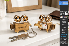 Retro Miniature Keychain Laser Cut | 3D Vintage Film Camera Product Image 1