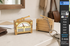 Retro Miniature Keychain Laser Cut | 3D Vintage Radio | CNC Product Image 1