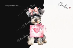 Valentine Miniature Schnauzer Dog PNG | Valentine's Day Clip Product Image 2