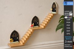 Miniature Wall Fairy Door Laser Cut Bundle | 3D Magic Door Product Image 8