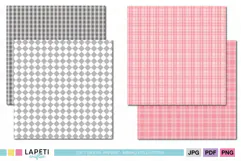 Coordinating pink and gray digital paper collection