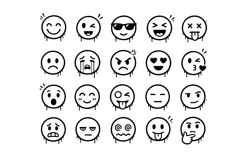 Minimal Drip Emoji Icon Clean Urban Emoticon Vector Product Image 2