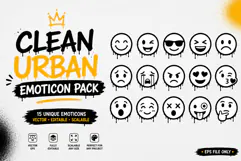 Clean Urban Emoticon Minimal Drip Emoji Vector Product Image 1