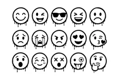 Clean Urban Emoticon Minimal Drip Emoji Vector Product Image 2