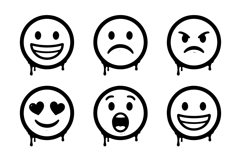 Urban Expression Faces Pack Minimal Drip Emoji Vector Icons Product Image 2