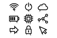 Minimal Drip Tech Icons Set Clean Cyber UI Vector Pack Product Image 2