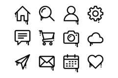 Minimal Graffiti UI Icon Pack Clean Drip Vector Icons Product Image 2