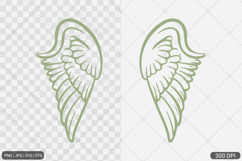 Simple Angel Wings Clipart Product Image 1