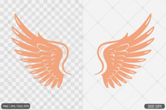 Simple Angel Wings Clipart Product Image 1
