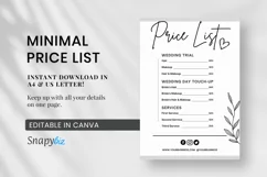 Rate Sheet, Price Chart, Business Price List, Price Guide Product Image 1