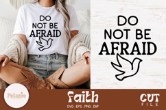 Christian faith SVG cut file on a t-shirt mockup – inspirational Bible verse quote in modern script style. Digital design in SVG, PNG, DXF and EPS formats for Cricut and Silhouette crafts – perfect for shirts, mugs, signs and gifts