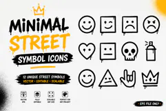 Minimal Street Symbol Icons Urban Graffiti Shape Vector Product Image 1