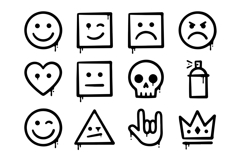 Minimal Street Symbol Icons Urban Graffiti Shape Vector Pack Product Image 2