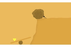 A Person Pushing a Large Boulder Off a Cliff Product Image 1
