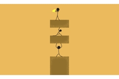 Illustration of People Supporting Each Other to Get Diamond Product Image 1