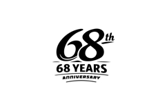 Minimalist 68 Years Anniversary Logo Design Product Image 1