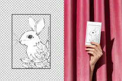Minimalist Bunny Sketch Pre-made Card PNG Product Image 2