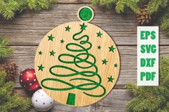 Minimalist Christmas Tree Ornament SVG Laser Cut Design File Product Image 1