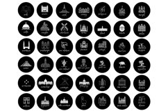 minimalist countries instagram icons illustration words