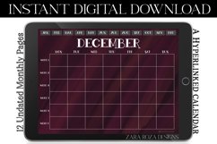 Rosy Autumn Monthly Digital Calendar, Goodnotes Notability Product Image 5