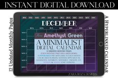 Amethyst Green Monthly PDF Digital Calendar for Goodnotes Product Image 6
