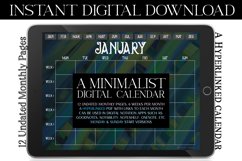 Fern Green Blue Digital Monthly Undated Calendar Product Image 1
