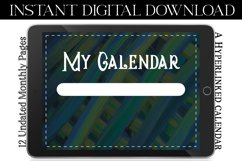 Fern Green Blue Digital Monthly Undated Calendar Product Image 4