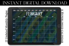 Fern Green Blue Digital Monthly Undated Calendar Product Image 3
